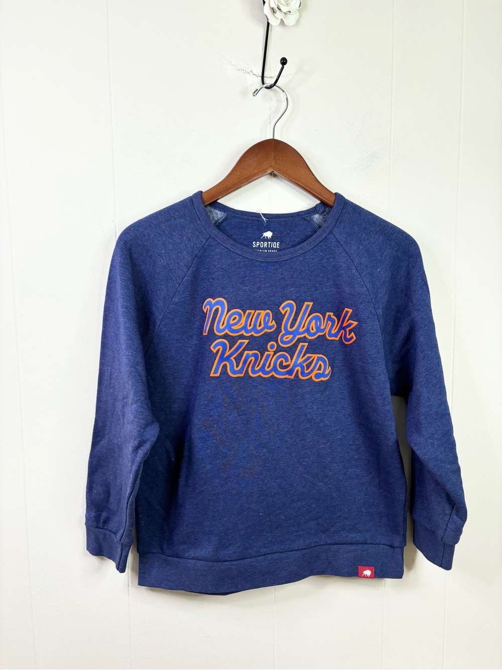 Sportique New York Knicks basketball unisex youth pullover crewneck sweatshirt